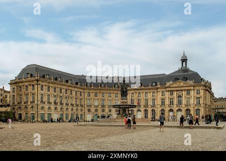 Place de la Bourse, Bordeaux, Nouvelle Aquitaine, Francia Foto Stock