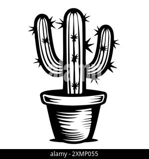 Illustrazione della pianta del cactus incapsulato Illustrazione Vettoriale