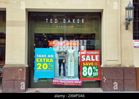 Glasgow, Scozia, Regno Unito. 29 luglio, 2024: Ted Baker chiude tra scarsi risultati finanziari e nessun acquirente viene a salvarli. Credit Gerard Ferry/Alamy Live News Foto Stock