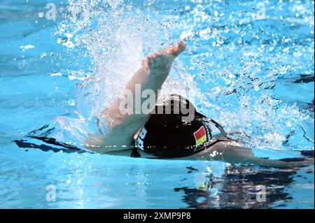 Parigi, fra. 29 luglio 2024. Roos Vanotterdijk del Belgio gareggia nei 400 m stile libero femminile presso la Defense Arena Olympic Swimming Venue durante i Giochi Olimpici estivi del 2024 a Parigi, Francia, il 29 luglio 2024. (Foto di Anthony Behar/Sipa USA) credito: SIPA USA/Alamy Live News Foto Stock