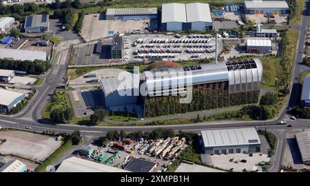 Vista aerea di un impianto di riciclaggio e recupero di energia a Cross Green, a est di Leeds Foto Stock