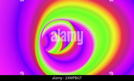 Rendering 3d a colori tondi tunnel vividi bg corridoio Foto Stock