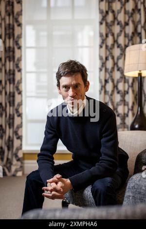 Rory Stewart, accademico britannico, emittente televisiva, scrittore ed ex diplomatico e politico, fotografò a Londra, luglio 2024 Foto Stock