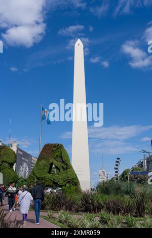 L'obelisco di Buenos AIresin la piazza della Repubblica di Buenos Aires, Argentina. Foto Stock