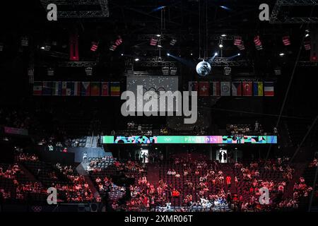 Parigi, Francia. 29 luglio 2024. Vista generale durante la ginnastica Artistica, FINALE DELLA SQUADRA MASCHILE, Giochi Olimpici di Parigi 2024 il 29 luglio 2024 alla Bercy Arena di Parigi, Francia - foto Matthieu Mirville/DPPI Media/credito panoramico: DPPI Media/Alamy Live News Foto Stock