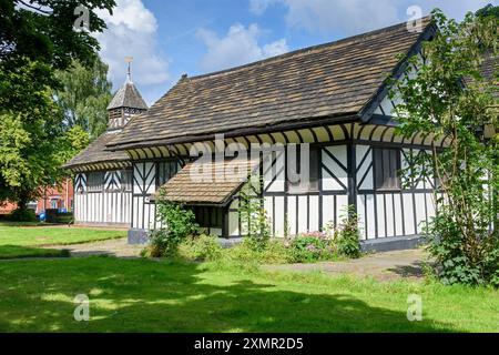 La Chiesa di San Lorenzo, Denton, Tameside, Greater Manchester, Inghilterra, si ritiene che il Regno Unito risalga al 1531/32. Foto Stock