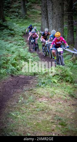 MTB Cross-country National Championships, Dalby Forest, North Yorkshire luglio 2024. Foto Stock