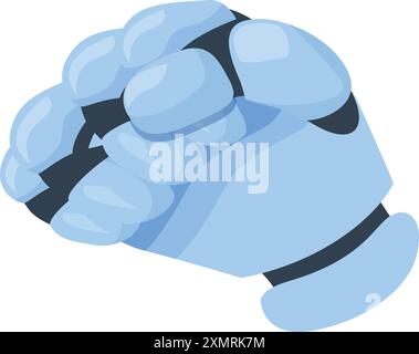 La mano del robot tiene con cura un mouse del computer, mostrando l'integrazione della robotica nelle attività quotidiane Illustrazione Vettoriale