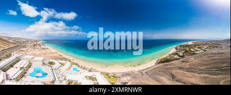 Vedute aeree di Butihondo e Jandia Beach, Fuerteventura, Isole Canarie, Spagna Foto Stock