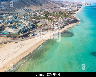 Vedute aeree di Butihondo e Jandia Beach, Fuerteventura, Isole Canarie, Spagna Foto Stock