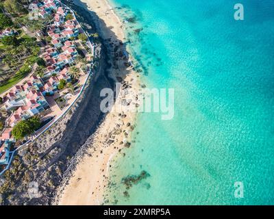 Vedute aeree di Butihondo e Jandia Beach, Fuerteventura, Isole Canarie, Spagna Foto Stock