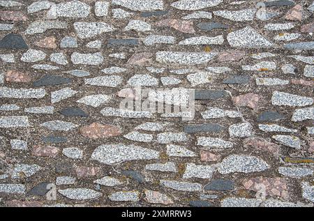 Fotografie di fondo di marciapiedi, strade, marciapiedi, cemento; pietra; calcestruzzo; astratto; erosione; materiale; obsoleto; grunge; motivo; testurizzato Foto Stock