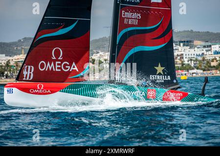 Vilanova i la Geltrú ospita la prima Regata preliminare della 37esima Coppa America dal 14 al 17 settembre 2023. Catalogna - Spagna. © Foto Stock