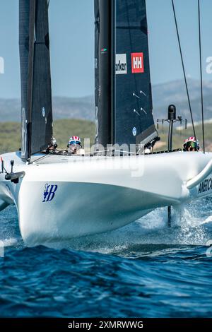 Vilanova i la Geltrú ospita la prima Regata preliminare della 37esima Coppa America dal 14 al 17 settembre 2023. Catalogna - Spagna. © Foto Stock