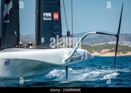 Vilanova i la Geltrú ospita la prima Regata preliminare della 37esima Coppa America dal 14 al 17 settembre 2023. Catalogna - Spagna. © Foto Stock