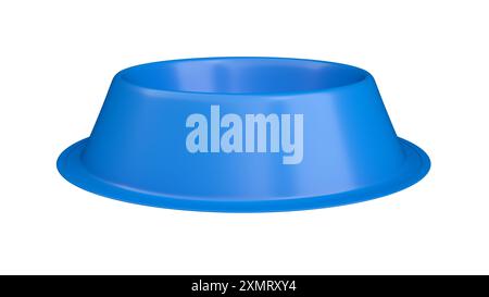 Ciotola blu per cani. Isolato. illustrazione 3d. Foto Stock