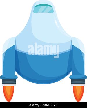 L'astronave dei cartoni animati si sta preparando per un viaggio interstellare Illustrazione Vettoriale