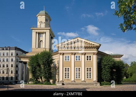 Antica chiesa evangelica luterana in legno di riga, riga, Lettonia. Foto Stock