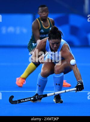 PARIGI - FRANCIA, 29 luglio 2024 - Olimpiadi di Parigi 2024 - la nazionale argentina di hockey su prato batte il Sudafrica e avanza in classifica, partita giocata allo stadio Yves-du-Manoir di Parigi crediti: Andre Paes/Alamy Live News Foto Stock