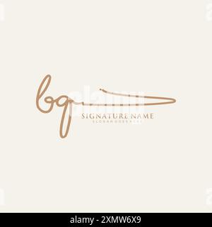 Modello logo firma BQ Illustrazione Vettoriale
