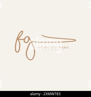 Modello del logo della firma FG Illustrazione Vettoriale
