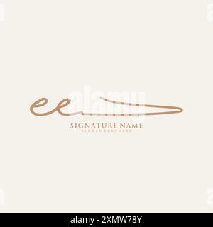 Modello logo EE Signature Illustrazione Vettoriale