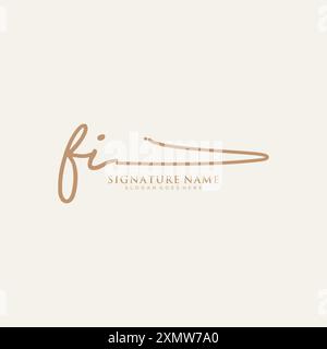 Modello logo firma FI Illustrazione Vettoriale