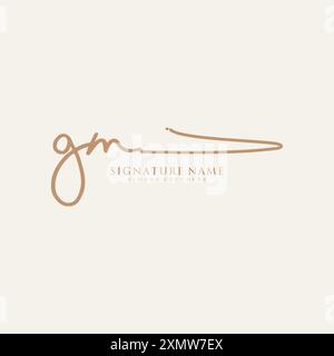Modello logo firma GM Illustrazione Vettoriale