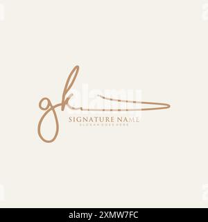 Modello di logo GK Signature Illustrazione Vettoriale