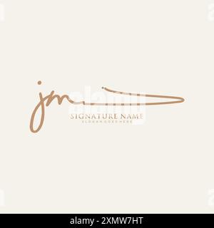 Modello logo firma JM Illustrazione Vettoriale