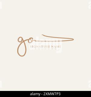 Modello logo GO Signature Illustrazione Vettoriale