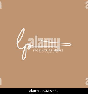 Modello logo firma LP Illustrazione Vettoriale