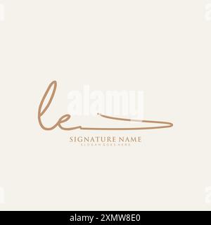 Modello logo LE Signature Illustrazione Vettoriale