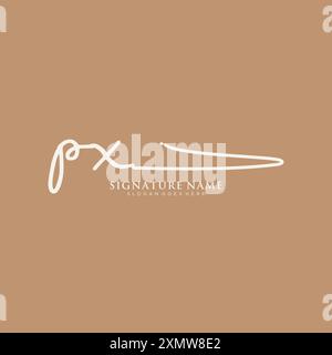 Modello di logo della firma PX Illustrazione Vettoriale