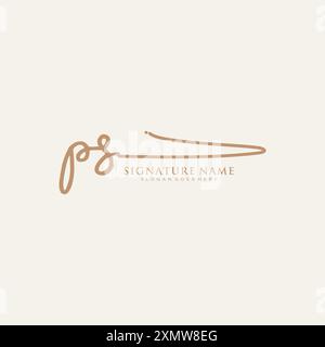 Modello logo PS Signature Illustrazione Vettoriale