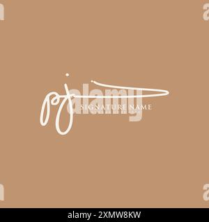 Modello di logo PJ Signature Illustrazione Vettoriale