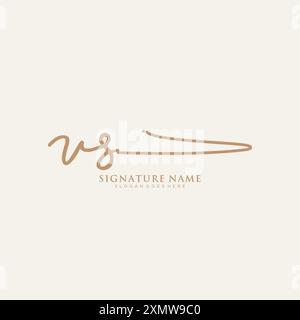 Modello di logo VS Signature Illustrazione Vettoriale