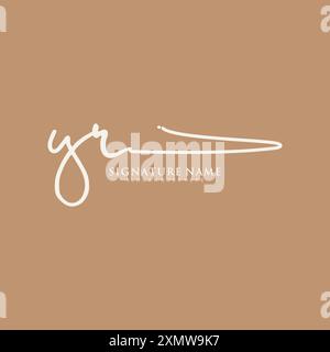 Modello logo YR Signature Illustrazione Vettoriale