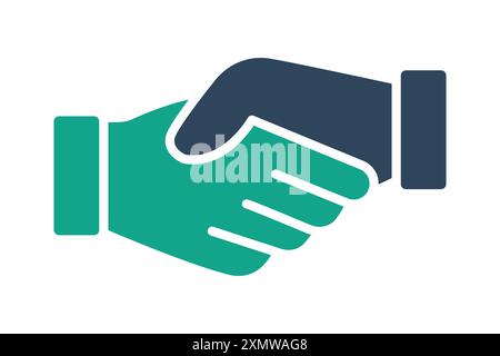 Icona collaborazione. icona handshake. icona relativa all'innovazione. stile icona a tinta unita. illustrazione vettoriale degli elementi aziendali Illustrazione Vettoriale