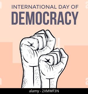 illustrazione disegnata a mano giornata internazionale della democrazia Illustrazione Vettoriale