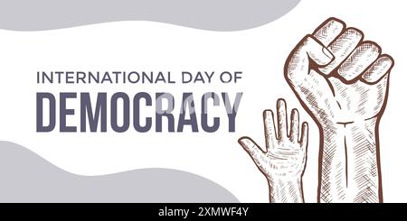 giornata internazionale della democrazia illustrazione orizzontale Illustrazione Vettoriale