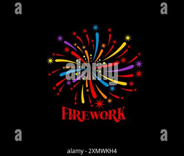 Icona dei coriandoli di carnevale, festa di compleanno, firecracker. Emblema vettoriale isolato, raffica dinamica di cascata colorata, vivace e gioiosa Illustrazione Vettoriale