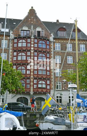 Edifici nel quartiere Christianshavn di Copenaghen, Danimarca, Scandinavia. Foto Stock