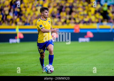 Brondby, Danimarca. 29 luglio 2024. Mathias Kvistgaarden (36) di Broendby SE visto durante il 3F Superliga match tra Broendby IF e Vejle BK al Brondby Stadion. Credito: Gonzales Photo/Alamy Live News Foto Stock