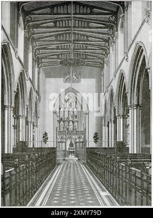 Interno della chiesa di St Giles, Cripplegate, Londra Foto Stock