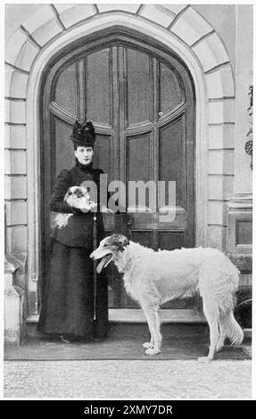 Alessandra di Danimarca con i suoi cani Foto Stock