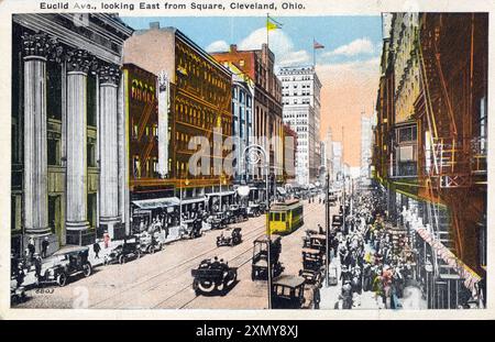 Euclid Avenue, guardando a est da Square, Cleveland, Ohio Foto Stock