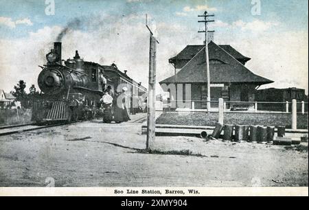 Stazione ferroviaria Soo Line, Barron, Wisconsin, Stati Uniti Foto Stock