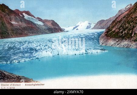 Ghiacciaio dell'Aletsch, Alpi Bernesi, Svizzera Foto Stock