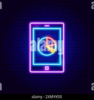 Firma al neon delle statistiche Illustrazione Vettoriale